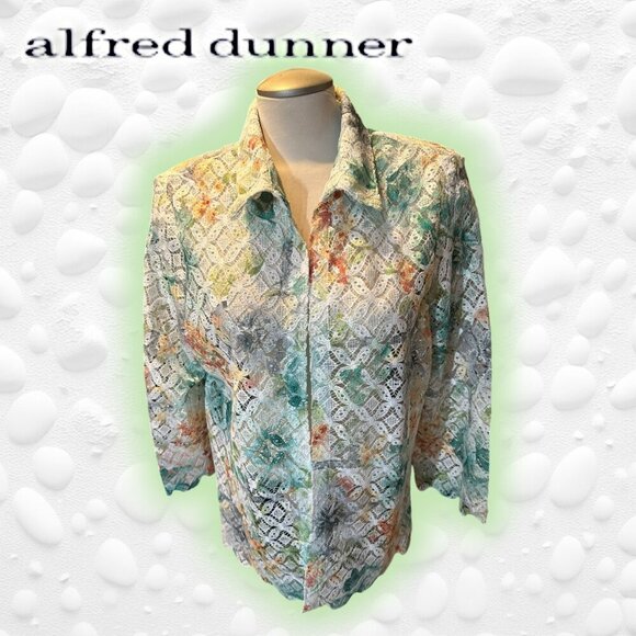 Alfred Dunner Lace Shirt - L - Picture 1 of 7